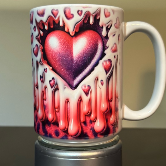 Hand Crafted Sublimated 3D Heart Mug - Picture 3 of 13